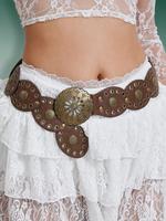 Women's Vintage Western Belt, Boho Style Buckle Decorative Belt for Daily Party Wear, Fashion Casual Dress Belt for Party, Da...