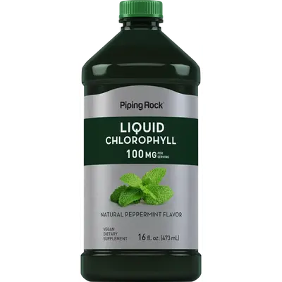 Piping Rock Liquid Chlorophyll 100mg | 16 oz | Mint Flavor | For Women & Men | Vegan, Non-GMO, and Gluten Free Formula