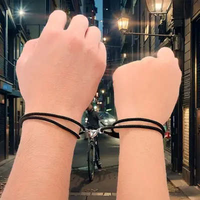 Jstyle Matching Heart Bracelets for Couples, Touch Bracelets for Long Distance, Adjustable Size - Perfect Couples Gift