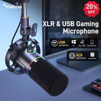 Maono PD200X USB & XLR Cable Desktop Audio Microphone Set with Adjustable Boom Arm Stand, Compatible with PC/PS5/Smartphone, ...