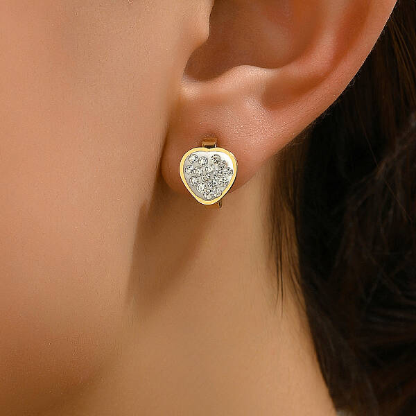 Elegant Vintage Style Gold Yellow Earrings with Water Diamond