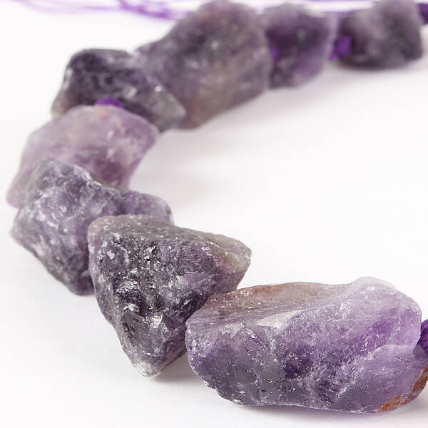 Natural Gemstone Amethyst Rough Nuggets Bead Strands