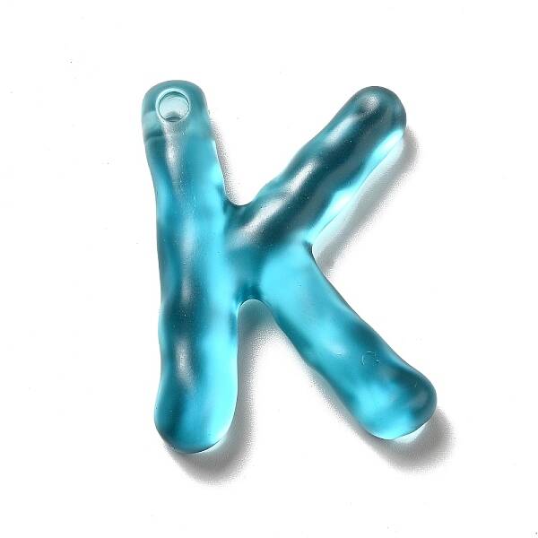 Transparent Resin Alphabet Pendants