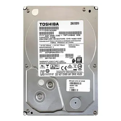 661702-001 HP 2TB 6Gb/s SATA 7200 3.5-inch 64MB Hard Drive