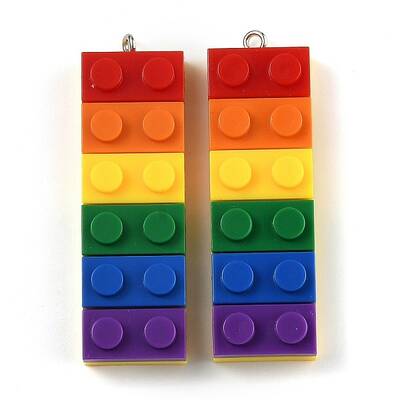 Rainbow Opaque Acrylic Pendants