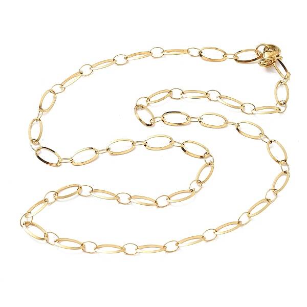 304 Stainless Steel Oval Link Chain Necklaces