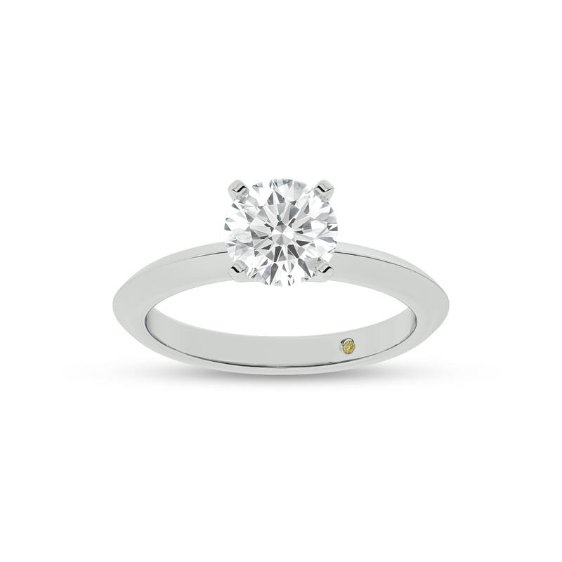 Prism Knife Edged Four Prong Round Lab Grown Solitaire Diamond Ring | 14K White Gold 2 CT. TW.