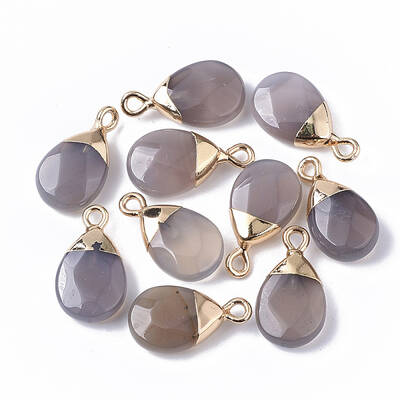 Natural Grey Agate Pendants