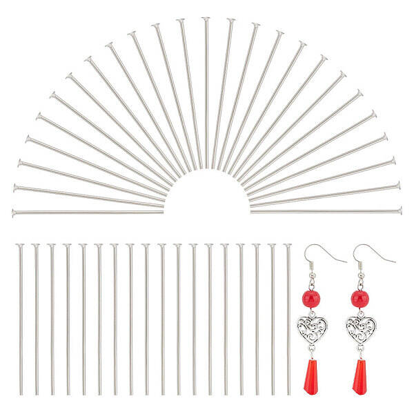 1000Pcs 304 Stainless Steel Flat Head Pins