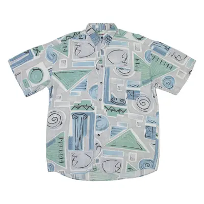 EXPRESS WEAR Mens Shirt Grey Geometric S