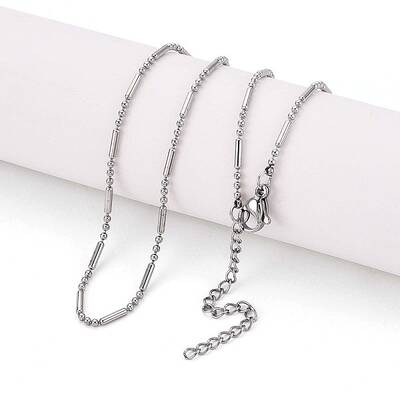 1.5MM 304 Stainless Steel Column Round Link Chain Necklaces