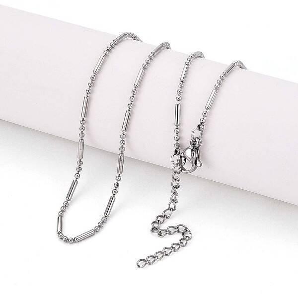 1.5MM 304 Stainless Steel Column Round Link Chain Necklaces