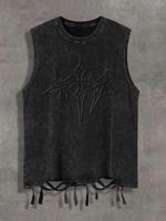 Men's Graphic Print Tank Top, Casual Street Sleeveless Round Neck Top for Summer, Men's Clothes for Daily Wear, Vest Clothing