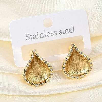304 Stainless Steel Shell Shape Stud Earrings