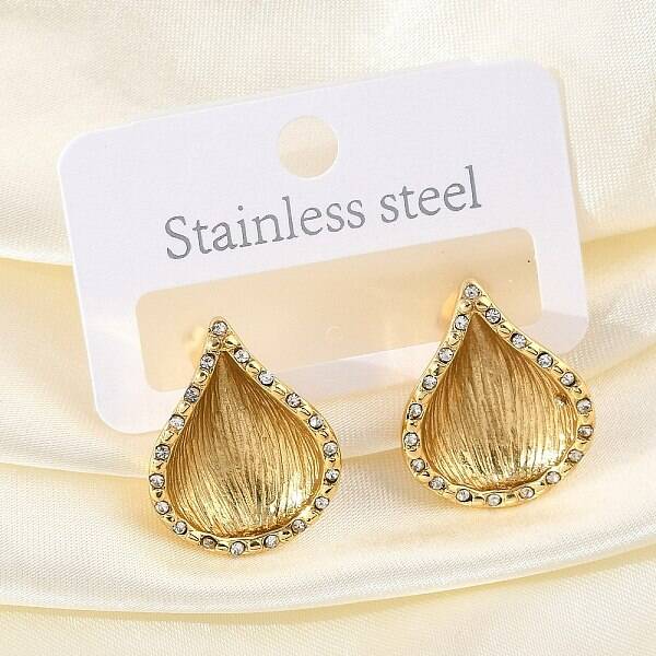 304 Stainless Steel Shell Shape Stud Earrings