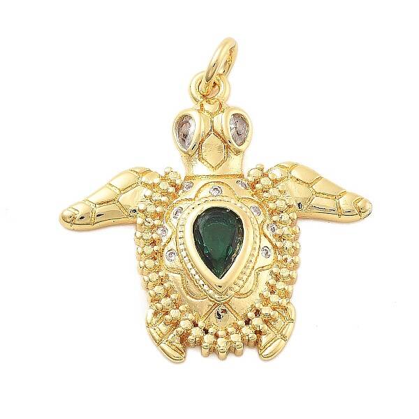 Brass Micro Pave Cubic Zirconia Pendants