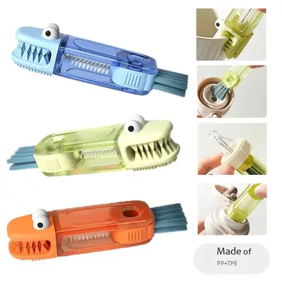 3-In-1 Multi-Function Gap Cleaner, Silicone Baby Bottle Cleaning Brush Set, Portable Cup Lid Gap Cleaning Brush, Home Kitchen...