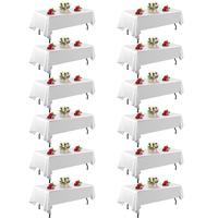 EMBER - 6/10/12/16/18 pack 60 x 102 Inch Tablecloths for 6 Foot Rectangle Tables. Stain and Winkle Resistant Polyester Washab...