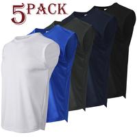Mens Tank Top Workout - Sleeveless Quick Dry Running Sports Gym Fitness Shirts Plain Muscle Tee
