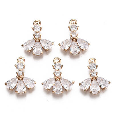 Brass Micro Pave Cubic Zirconia Pendants