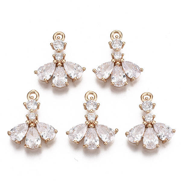 Brass Micro Pave Cubic Zirconia Pendants