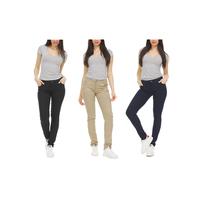 3-Pack Women's Super Stretchy Skinny 5-Pocket Uniform Soft Chino Pants