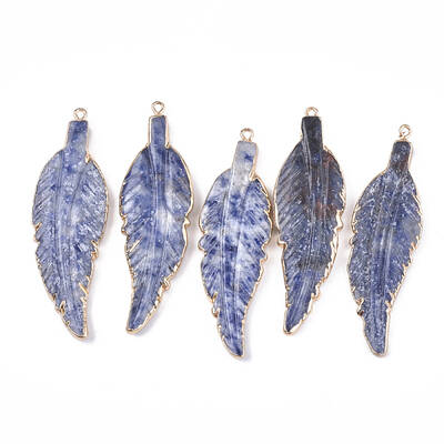 Electroplate Natural Blue Spot Jasper Big Pendants