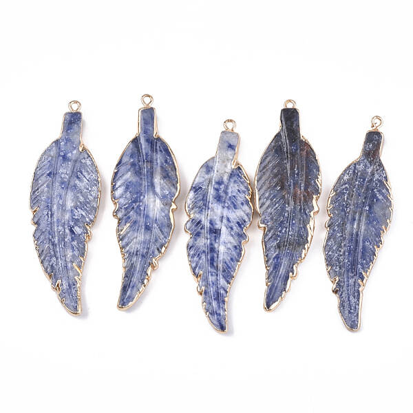 Electroplate Natural Blue Spot Jasper Big Pendants
