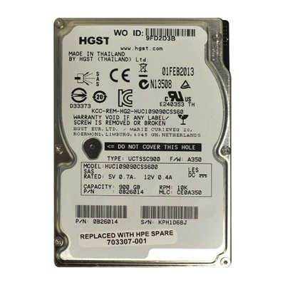 703307-001 HP 900GB 6Gb/s SAS 10000 2.5-inch 64MB Hard Drive