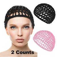Mesh Crochet Hair Net Snoods, Soft Rayon Knit Crochet Hairnet Hair Cover, Crocheted Sleep Cap for Women, Styler