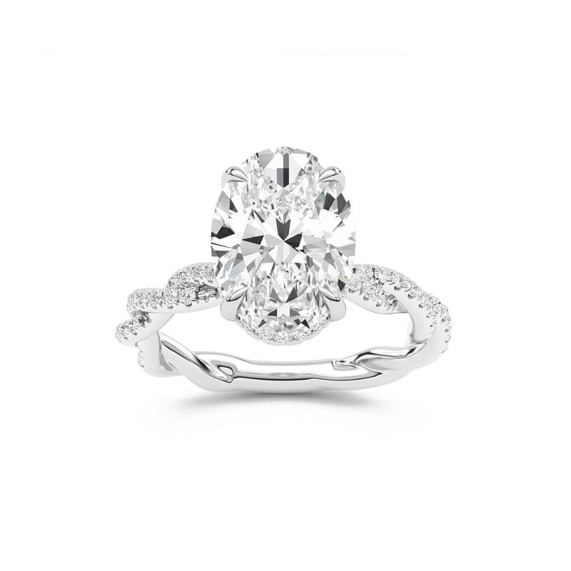 ChiraTan Oval Lab Grown Diamond Engagement Ring | 10K White Gold 1 7/8 CT. TW.