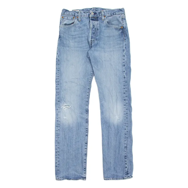 LEVI'S 501 BIG E Jeans Distressed Mens Blue Regular Straight Stone Wash W30 L32