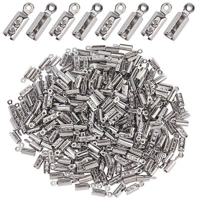 300Pcs 304 Stainless Steel Folding Crimp Ends