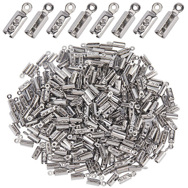 300Pcs 304 Stainless Steel Folding Crimp Ends