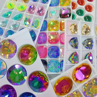 1 Tray Large Size K9 Crystal High Quality Multiple Colors Jewelry Making DIY Decoration