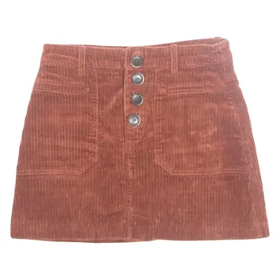 ZARA Womens Straight Skirt Orange Short Corduroy S