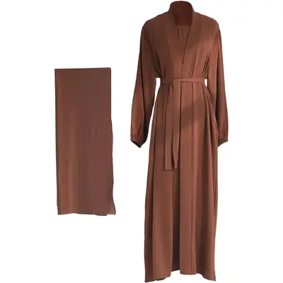 Women's Muslim Dress Two Pieces Set Islamic Prayer Abaya Modest Muslim Outfits