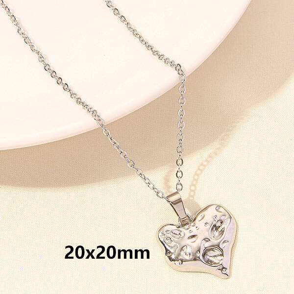 Stainless Steel Heart-Shaped Necklace Jewelry Luxury DIY Accessories PVD Vacuum Plating