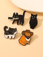 Cute Cartoon Cat Design Brooch, Enamel Pin Suitable for Backpacks, Jeans, Scarves, Hats Decoration, Trendy All-match & Exquis...