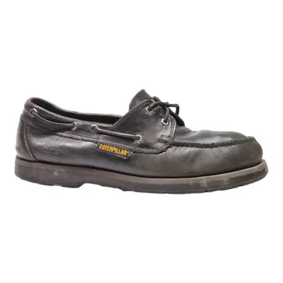 CAT Boat Shoes Black Leather Mens UK 11