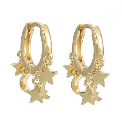 Brass Huggie Hoop Earrings