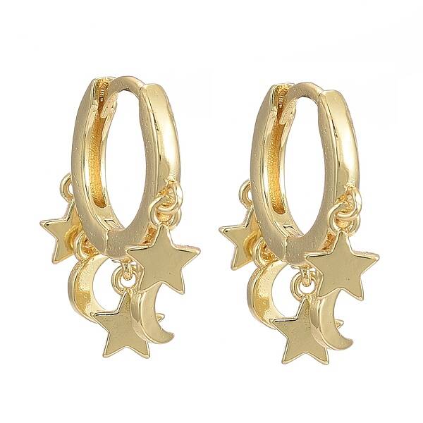 Brass Huggie Hoop Earrings