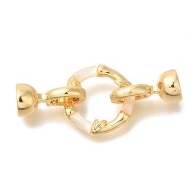 Brass Shell Fold Over Clasps