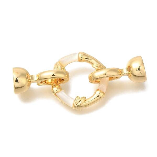 Brass Shell Fold Over Clasps