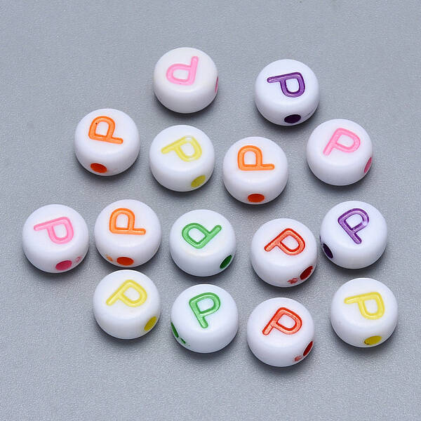 Craft Acrylic Horizontal Hole Letter Beads