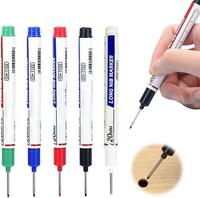 5PCS Long Head Deep Hole Marker Pens, 20mm Deep Reach Markers, Long Nose Marker, Waterproof Construction Markers Marking Tool...