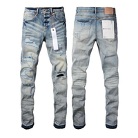 New Fashion Purple jeans man with distressed hole patches Fashion Repair Low Rise Skinny Denim pants 28-40 size Black Casual ...