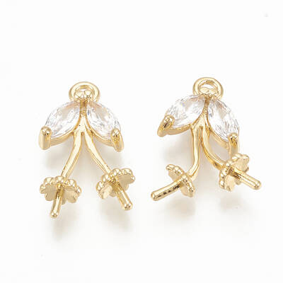 Brass Cubic Zirconia Peg Bails Pendants