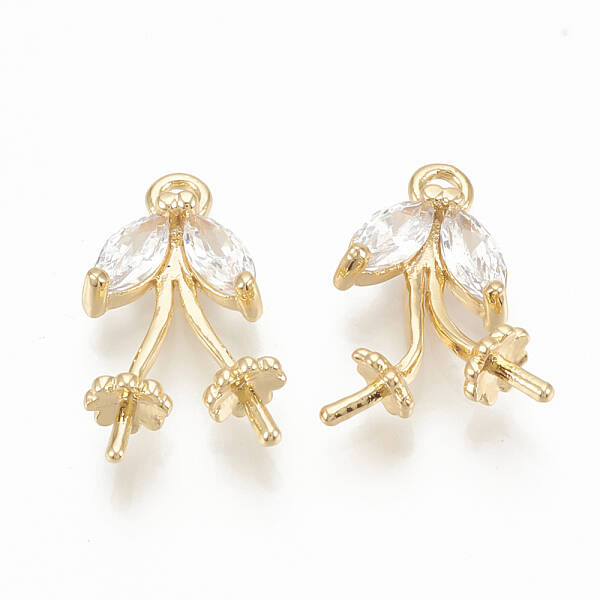 Brass Cubic Zirconia Peg Bails Pendants