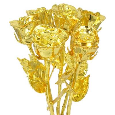 14 24k Gold Dipped Roses: 6 Rose Bouquet